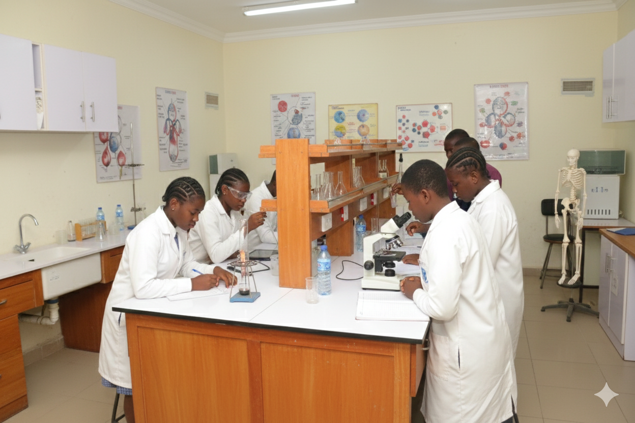 GABS SECONDARY STUDENTS IN THE LAB